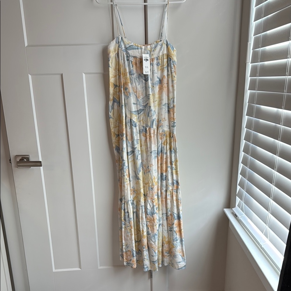 Abercrombie & Fitch Floral Maxi Dress - Blue and Yellow